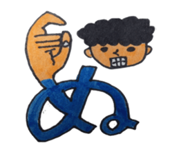 Sign language finger character sticker #10019206