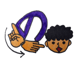 Sign language finger character sticker #10019208