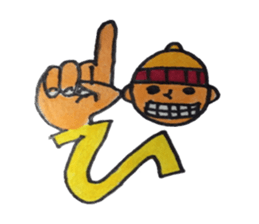 Sign language finger character sticker #10019210