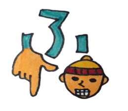 Sign language finger character sticker #10019211