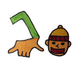Sign language finger character sticker #10019212