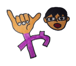 Sign language finger character sticker #10019219