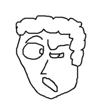 a man of various expressions sticker #10019913