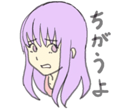 purple haired girl sticker #10024066