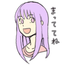 purple haired girl sticker #10024068
