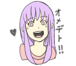 purple haired girl sticker #10024069