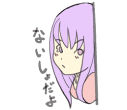 purple haired girl sticker #10024072