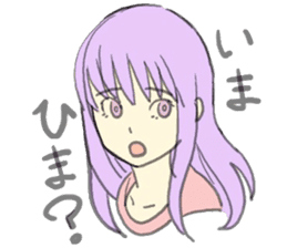 purple haired girl sticker #10024074