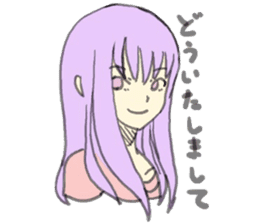 purple haired girl sticker #10024077