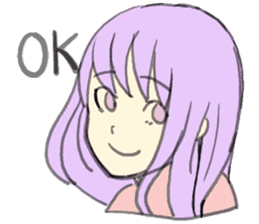 purple haired girl sticker #10024080