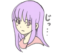 purple haired girl sticker #10024084