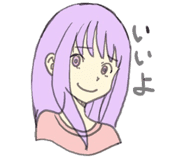 purple haired girl sticker #10024085