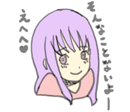 purple haired girl sticker #10024086