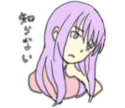 purple haired girl sticker #10024089