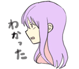 purple haired girl sticker #10024093