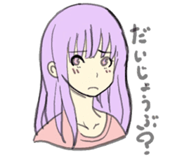 purple haired girl sticker #10024097