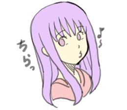 purple haired girl sticker #10024100