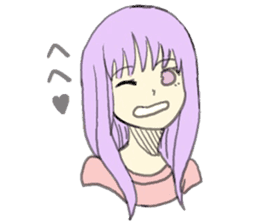 purple haired girl sticker #10024102