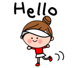 Girls golfer cheering stamp sticker #10024104