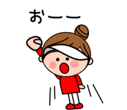 Girls golfer cheering stamp sticker #10024113