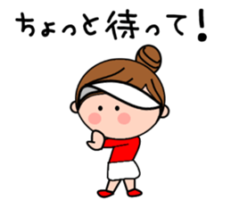 Girls golfer cheering stamp sticker #10024116