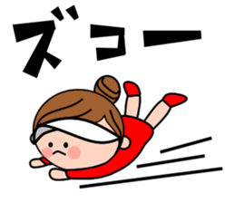 Girls golfer cheering stamp sticker #10024117