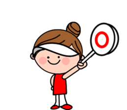 Girls golfer cheering stamp sticker #10024122