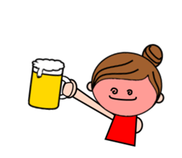 Girls golfer cheering stamp sticker #10024125