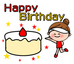 Girls golfer cheering stamp sticker #10024127