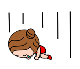 Girls golfer cheering stamp sticker #10024128