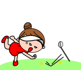 Girls golfer cheering stamp sticker #10024130