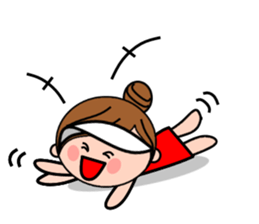 Girls golfer cheering stamp sticker #10024131