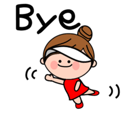 Girls golfer cheering stamp sticker #10024132