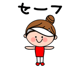 Girls golfer cheering stamp sticker #10024138