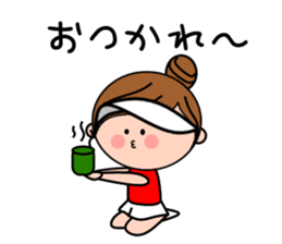 Girls golfer cheering stamp sticker #10024141