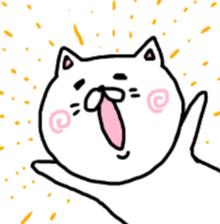 Cute white cat,Please buy!!2 sticker #10024288
