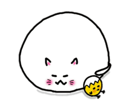 Egg cat and chick sticker #10026304