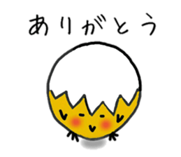 Egg cat and chick sticker #10026312