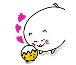 Egg cat and chick sticker #10026324