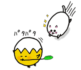 Egg cat and chick sticker #10026328