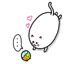 Egg cat and chick sticker #10026331