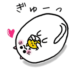 Egg cat and chick sticker #10026341