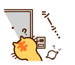 Brown tabby cat with his friends sticker #10026883