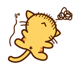 Brown tabby cat with his friends sticker #10026898