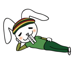 reggae's  red eye rabbit sticker #10031777