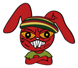 reggae's  red eye rabbit sticker #10031781