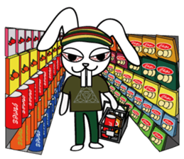 reggae's  red eye rabbit sticker #10031793