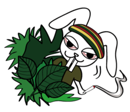 reggae's  red eye rabbit sticker #10031802