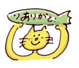 Yellow cat Nekosuke and Pink cat Momoko sticker #10032135