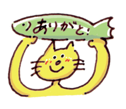 Yellow cat Nekosuke and Pink cat Momoko sticker #10032135